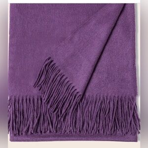 Sofia Cashmere 100% mongolian cashmere trentino throw purple NWT